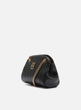 BOLSA TIRACOLO PRETA COURO MÉDIA MATELASSÊ CORRENTE A 50018 1074 0001 AREZZO